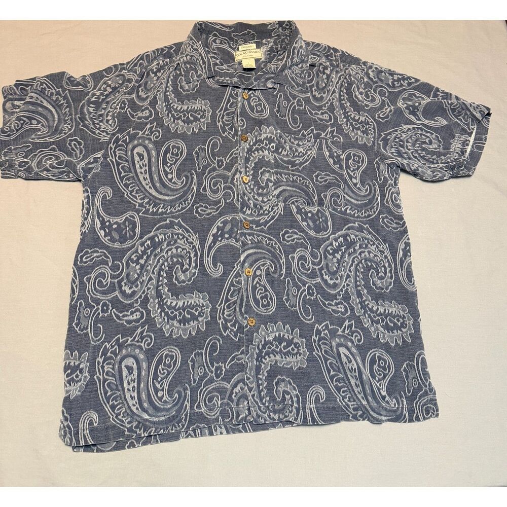 Boca Classics Island Wear Silknosic Paisley Silk Blend Camp Shirt - Large